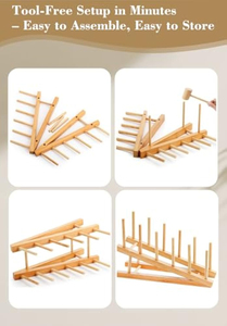 Égouttoir à vaisselle en bambou à 5 niveaux - Écologique et durable, support de cuisine moderne pour l'affichage et l'organisation - Product Image 6