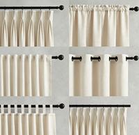 Rideaux en lin transparents ODM pour salon et chambre à coucher, sur mesure, avec œillets, passe-tringle, brodés, blanc, beige, ivoire, occultants