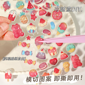Pegatinas 3D en relieve con forma de corazón, impermeables, para niñas, para diario, decorativas, para bricolaje. - Product Image 2