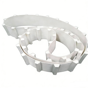 สายพานลำเลียง PU สีขาว ได้รับการรับรองจาก FDA/USDA/EU พร้อมปุ่มกันลื่น เกรดอาหาร สำหรับงานอบและแปรรูปเนื้อสัตว์ - Product Image 2