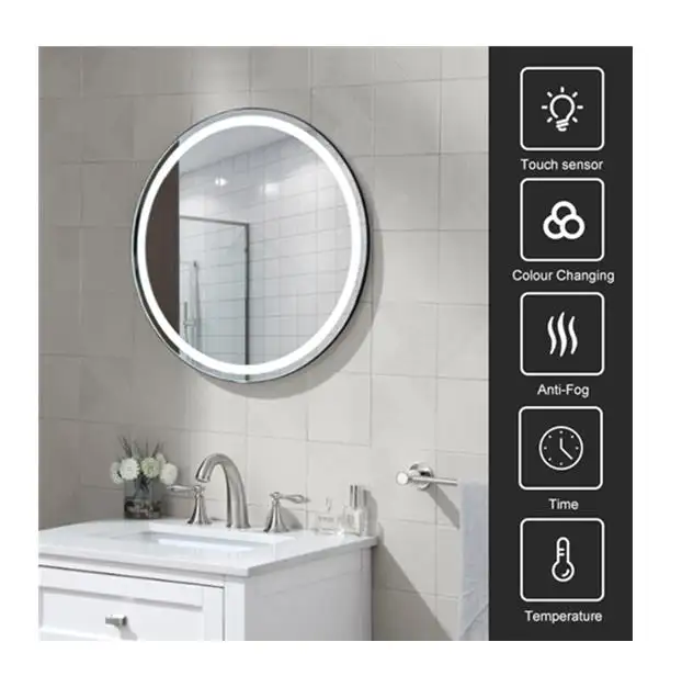 Smart Mirror Bathroom Lighted Makeup Led Bath led makeup mirror With Dimming Colour Changing