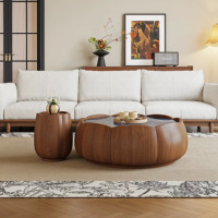 Table basse en marbre de luxe, mobilier de salon design moderne et minimaliste, table basse en bois massif