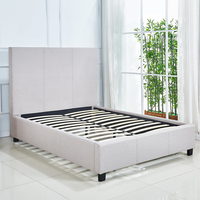 Tête de lit rembourré au design Simple, cadre de lit pour adultes, ensemble de literie d'hôtel inclus
