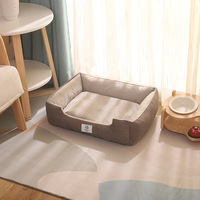 Lit pour animaux de compagnie Petsign, durable, résistant aux morsures, multifonctionnel, pour chien et chat, chaud en hiver, carré, en velours Teddy, rembourré en éponge