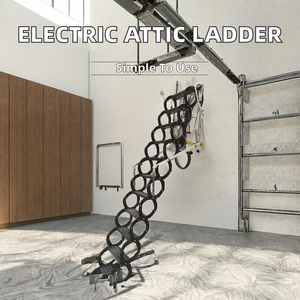 Échelle télescopique invisible pour <span class=keywords><strong>grenier</strong></span> - Escalier de plafond pliable haute résistance avec main courante de sécurité pour la rénovation de maisons modernes - Product Image 1
