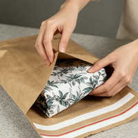 Sac d'expédition en papier kraft écologique fait main, auto-adhésif, recyclable, avec logo personnalisé