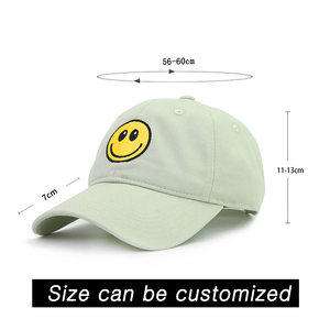 Bán buôn Tùy chỉnh không có cấu trúc Nụ cười thêu logo CHA mũ cho phụ nữ có thể điều chỉnh bông CHA mũ với biểu tượng tùy chỉnh - Product Image 2
