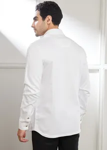 Chemises décontractées pour hommes 100 % coton tissé imprimé uni à manches longues, col boutonné, séchage rapide, respirantes, service OEM pour l'été - Product Image 3