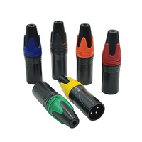 Farbiger Metall-XLR-3-Pin-Stecker, Lautsprecheranschluss, XLR-Stecker mit 3 Pins, vergoldet, 3-Pin-XLR-Stecker