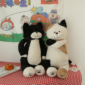 Grande coussin-peluche chat en peluche, motif chat de dessin animé endormi, pour filles et commandes de cadeaux en gros - Product Image 3