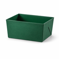 Cestino portaoggetti piccolo in similpelle PE, organizer per cassetti 21,4x12,4 cm, vassoio piatto per armadio e toeletta, OEM ODM
