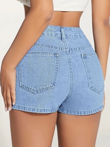 Shorts-<span class=keywords><strong>jupe</strong></span> taille haute en <span class=keywords><strong>jean</strong></span> pour femme, coupe trapèze, irrégulier, vente en gros, personnalisable - Product Image 6