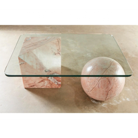 Table basse Vintage en fibre de verre, top du café moderne, en marbre, sphère voyage et lune