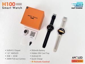 Nouvelle montre connectée H100 4G SIM 2026 avec écran AMOLED HD de 1,75 pouce, caméra rotative, GPS, NFC, étanche et couverture mondiale - Product Image 3