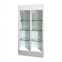 Vitrine d'exposition en verre LED MDF blanc de luxe, sur mesure, pour salon de beauté, présentoir cosmétique pour produits de soin de la peau, magasin de vente au détail