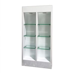 Vitrina de exhibición de lujo en MDF blanco con iluminación LED y vidrio, gabinete de exhibición personalizado para salón de belleza, cosméticos y productos para el cuidado de la piel, para tiendas minoristas. - Product Image 6