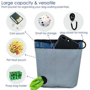 Bolsa de Lona Encerada para Premios de Perros, Muestra Gratis, para Exteriores, Bolsa Portátil para Premios de Entrenamiento de Cachorros con Ganchos, Bolsa de Snacks para Mascotas con Manos Libres - Product Image 3