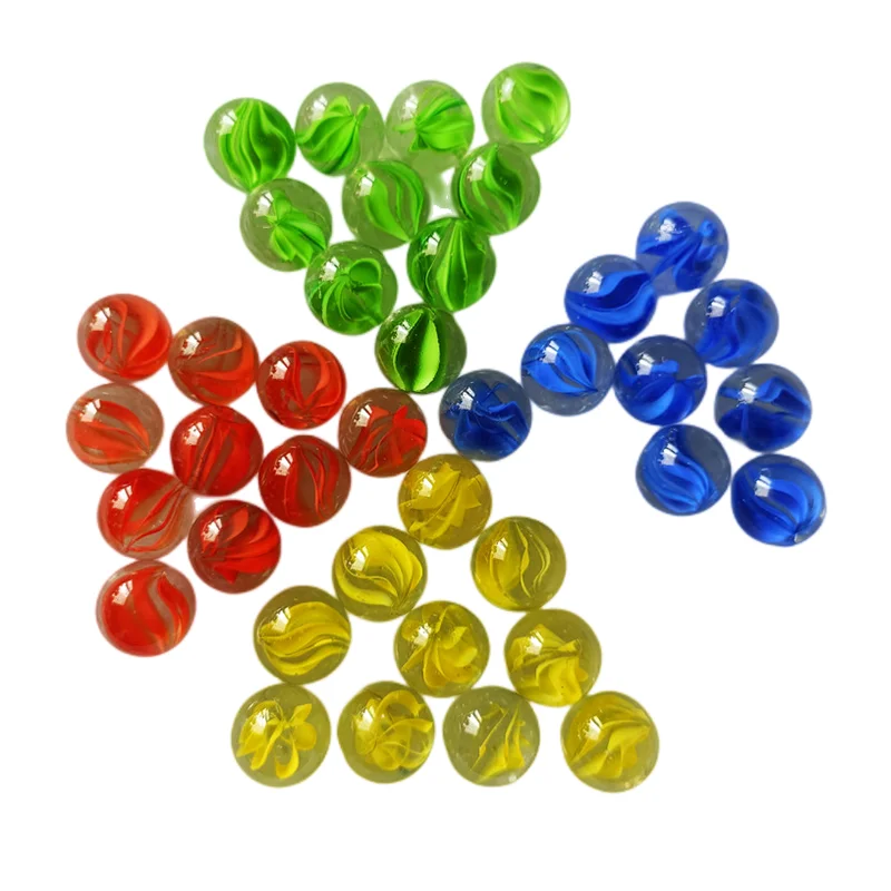 16 мм 25 мм Высококачественный трехцветковый лепесток игрушечный стеклянный мраморный шар