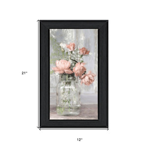 HMS Cottage rose pesca nero incorniciato stampa arte da parete elegante decalcomania per la decorazione della casa - Product Image 5