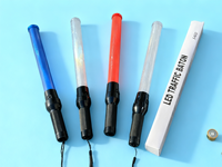 Bâton lumineux LED clignotant de type batterie, 45 cm, 54 cm, bâton de circulation en plastique, lumière LED électrique, bâton de signalisation de circulation
