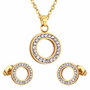 Precious Shiny Carving Circle Zircon Earrings Necklace <b>Jewelry</b> <b>Set</b> Fashion 18k Gold Plated Female <b>Jewelry</b> <b>for</b> <b>Wedding</b> <b>Bride</b> - Product Image 1