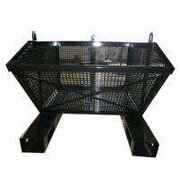 Conteneur en treillis métallique empilable robuste, bac de stockage métallique pour entrepôt avec poches pour chariot élévateur et anneaux de levage