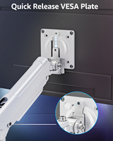 Bras de moniteur blanc 13-34INCH 2 support d'écran double pour écran d'ordinateur support de moniteur pour bureau