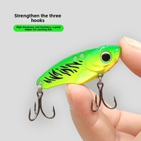 Lot de 5 leurres VIB 7g en acier inoxydable à trois pointes, hameçons doubles, appâts bioniques pour poisson-serpent, achigan, poisson mandarin, carpe noire