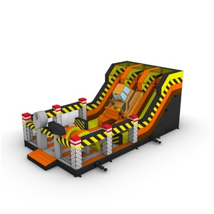 Parque inflable divertido de calidad para niños con tema de construcción para interiores y exteriores - Product Image 1