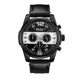 Usine Quartz <span class=keywords><strong>Montre</strong></span> Intelligente Fournisseur Bas <span class=keywords><strong>Prix</strong></span> <span class=keywords><strong>Oulm</strong></span> 3815 En Cuir Véritable Étanche <span class=keywords><strong>Montre</strong></span>-Bracelet Décontractée avec <span class=keywords><strong>Prix</strong></span> Calendrier - Product Image 3