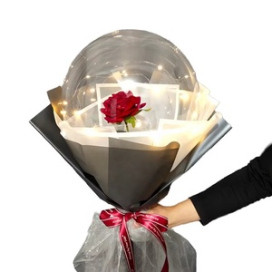 Palloncino Trasparente con Luce LED e Rosa all'Interno per <span class=keywords><strong>Compleanno</strong></span>, San Valentino, Matrimonio, Regalo per Feste - Product Image 1