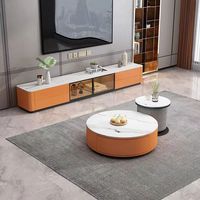 Ensemble moderne de meuble TV et table basse pour salon, meuble TV et table centrale