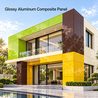 Panneau composite en aluminium brillant 4 mm, taille personnalisée, revêtement PE, panneau ACM ivoire pour revêtement de plafond intérieur