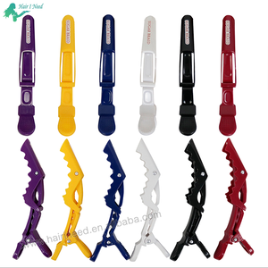 Pinces de coiffure avec logo personnalisé pinces à cheveux pour salon de coiffure Barrette crocodile en plastique tenant la section de cheveux accessoires - Product Image 5