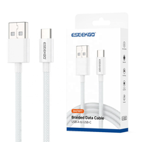Cable USB a Tipo C ESEEKGO G-302C Carga Rápida 6A PD 100W Trenzado de Nylon 3 Metros 10 Pies Cobre Puro para Celular, Computadora, Laptop