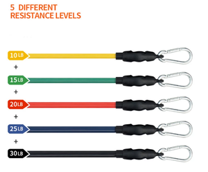 Ensemble de tubes de résistance fitness avec poignées, logo personnalisé, <span class=keywords><strong>corde</strong></span> de traction élastique en latex haute résistance pour entraînement à domicile - Product Image 4