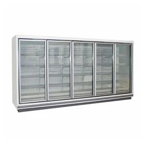 Grande capacidade refrigerador portas de vidro refrigerador comercial vertical exibição freezer