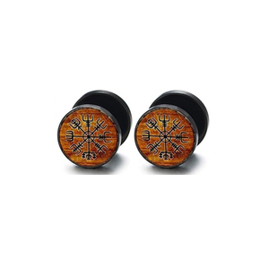 Fause Gauges Pendientes para Hombre con Cierre de Rosca, Pendientes de Disco Redondos, Plugs Tipo Cheater, Túnel para la Oreja, Estilo Punk, Piercing de Oreja con Forma de Mancuerna B - Product Image 6