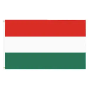 Fabbrica professionale su misura 150*90CM promozionale di calcio bandiera dell'ungheria per il gioco del tifo