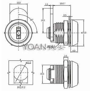ตัวล็อคล้ออัลลอยสังกะสีตัวล็อกกล่องสเตนเลสสตีลและตัวล็อคตู้ติดตั้งง่ายผลิตในประเทศจีนสำหรับการใช้ประตูด้วยวัสดุอลูมิเนียม - Product Image 2