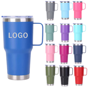 Gobelet de voyage en acier inoxydable à double paroi, personnalisé, 20 oz ou 30 oz, avec revêtement en poudre, isolé, pour café - Product Image 1