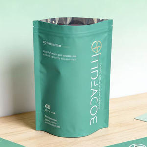 Bolsa de empaque de alimentos con logotipo personalizado, tipo stand-up pouch, para proteínas, bebidas herbales en polvo, con cierre de cremallera. - Product Image 6