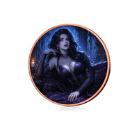 2pcs Koin Tembaga Murni 999 Berlapis Dua Sisi 1 oz Dark Beauty UV Art Lady Coin