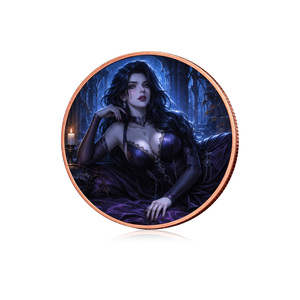 2 pièces de pièces de monnaie Lady Coin en cuivre pur .999 de 1 oz, double face, Dark Beauty UV Art - Product Image 2