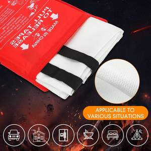 <span class=keywords><strong>Couverture</strong></span> anti-feu d'urgence portable 1,5x1,5m <span class=keywords><strong>Couverture</strong></span> ignifuge réutilisable pour la sécurité de la cuisine, de la voiture, de l'école, du bureau - Product Image 2