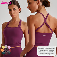 Pakaian Olahraga Janya Breathable Activewear dengan Logo Kustom, Set Pakaian Fitness Gym Pinggang Tinggi, Set Yoga 2 Potong Penyerap Keringat