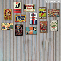 Juego de Letreros Metálicos de Gasolina y Petróleo, Decoración Retro para Pared de Casa, Garaje o Cuarto de Hombre, Decoración Vintage