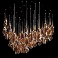 Lustre décoratif artistique en verre émaillé pour villa, salon, salle à manger, escalier de duplex, style luxe léger, garantie 3 ans