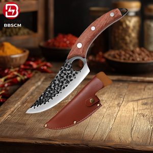 Coltello <span class=keywords><strong>da</strong></span> Disosso in Acciaio Inossidabile Martellato, Forgiato a Sciabola, per Scuoiare e Tagliare Maiali, Bovini e Ovini - Product Image 6