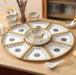 Nordique créatif haut de gamme assiette plateau ensemble bol assiette combinaison ménage soupe bol style européen réunion vaisselle - Product Image 3